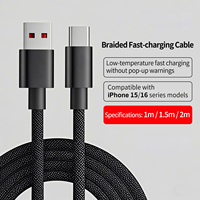 Câble de charge rapide USB vers Type-C en nylon tressé de 1,5 m pour téléphone portable, compatible iPhone 17, fabriqué en Chine