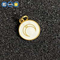 Breloques de fermeture éclair en acier inoxydable avec logo de marque, sur mesure, plaqué or 18 carats, style hip-hop, pendentifs pour sacs, breloques de chaîne, étiquettes de bijoux