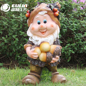 Statua da Giardino a Grandezza Naturale 47 cm in Resina, Gnomo con Fungo e Uccello, per Fattoria, Parco, Centro Commerciale, Ornamento Decorativo - Product Image 3