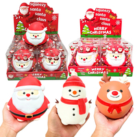 Ensemble de jouets squishy de Noël, Père Noël, Bonhomme de neige, Renne, anti-stress, en matériau TPR, cadeau pour les enfants, avec boîte de présentation