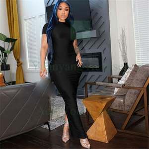 2025 Ins Offre Spéciale sexy jupe longue camisole col en v profond coupe ajustée femmes tenue décontractée <span class=keywords><strong>pas</strong></span> <span class=keywords><strong>cher</strong></span> vêtements <span class=keywords><strong>grossiste</strong></span> - Product Image 4