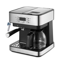 15 Bar de acero inoxidable italiano Espresso Latte Maker de grado comercial máquina para hacer café tanque de agua negro eléctrico enchufe de EE. UU.