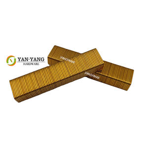 यान्यांग औद्योगिक पैलेट लकड़ी के स्टेपल p16 p25 p40 16ga गोल्डन 1 "क्राउन 1-1/2" लंबाई पी श्रृंखला अंगूर फर्नीचर पिन नाखून - Product Image 1