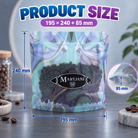 Sacs en Mylar personnalisés de 3,5 g avec finition noire mate, fermeture éclair et encoche de déchirement