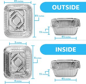 C18 Aluminum Rectangle Disposable <b>Foil</b> Tray Plastic Dome Lid 700ML 1.5LB Eco-Friendly Food Grade Go Food Pan ty-0630 - Product Image 2