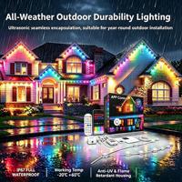 Système d'éclairage extérieur permanent RGBIC DC24V pour les avant-toits des maisons