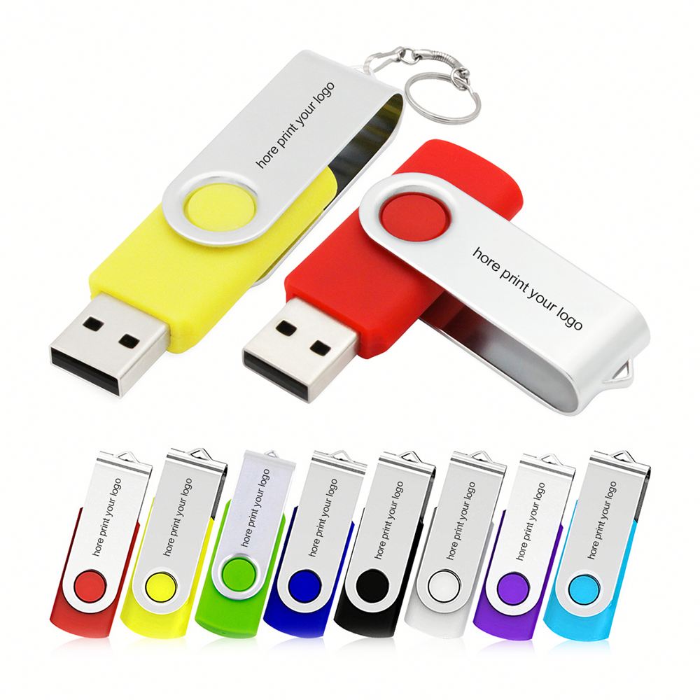 OEM Promotional Classic U Disk PVC Plastic Metal Sublimation Custom Swivel Rotate Shape Portable 8gb USB Flash Drives With Logo