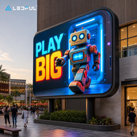 Afficheur LED 3D extérieur arrondi P4.81 pour magasin de jouets, écran à personnages 3D avec protection IP65 et haute luminosité, installation fixe