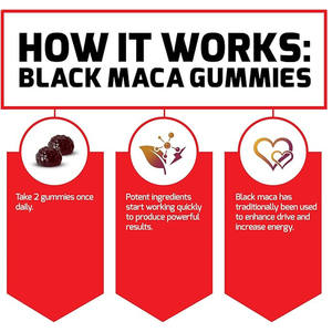 มาคา อัลติเมท แบล็ค มาคา กัมมี่ส์ สตรองแมน มาคา รูท เสริมสร้างพลังชีวิตสำหรับผู้ชายและผู้หญิงสำหรับผู้ใหญ่ - Product Image 4