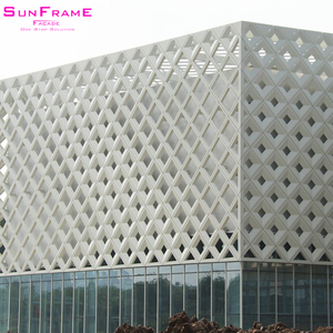 Paneles de listón de hoja decorativa de aluminio de estilo moderno para revestimiento de pared cortina de fachada exterior de Hotel - Product Image 3