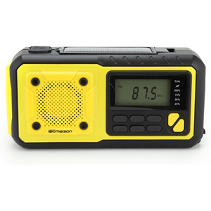 Radio meteorológica de emergencia AM/FM Emerson con linterna y batería externa, amarilla, equipo de supervivencia de plástico duradero para camping y actividades al aire libre - Product Image 3