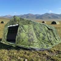 Tente de terrain modulaire à double couche personnalisable, abri hexagonal trois saisons pour 6 à 8 personnes