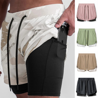 Short de gym avec logo personnalisé pour hommes, avec poches à double épaisseur, 5 pouces, pour l'entraînement sportif, sport, nylon, style décontracté, écologique