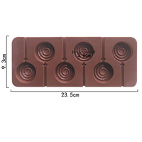 916 Hochwertige DIY 6-Loch-Donut-Silikonform für Schokolade, DIY-Lollipops für Kinder, Lollipop-Form für Hartbonbons ohne Stiel