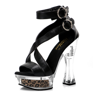 รองเท้าแตะส้นสูงแบบผูกเชือกสำหรับปาร์ตี้ไนท์คลับสไตล์พังค์หรูหรา - Product Image 6