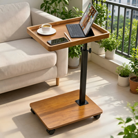 Table d'appoint réglable en hauteur, 360 ° Table TV pivotante, tables de canapé coulissantes, tables d'appoint en forme de C pour salon