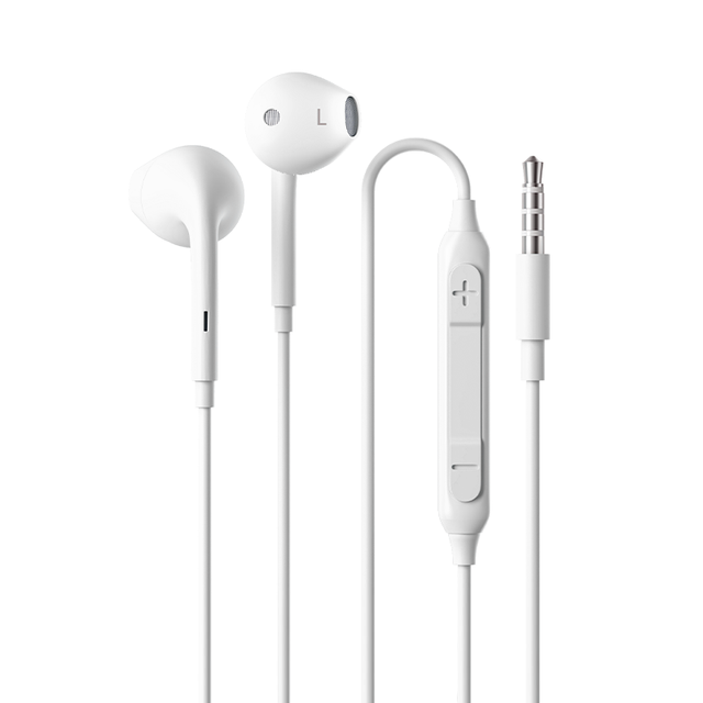 Wholesale 3.5mm Wired Headphone Semi In-ear Earbud Handsfree Calling Earphone With Line Control Mic