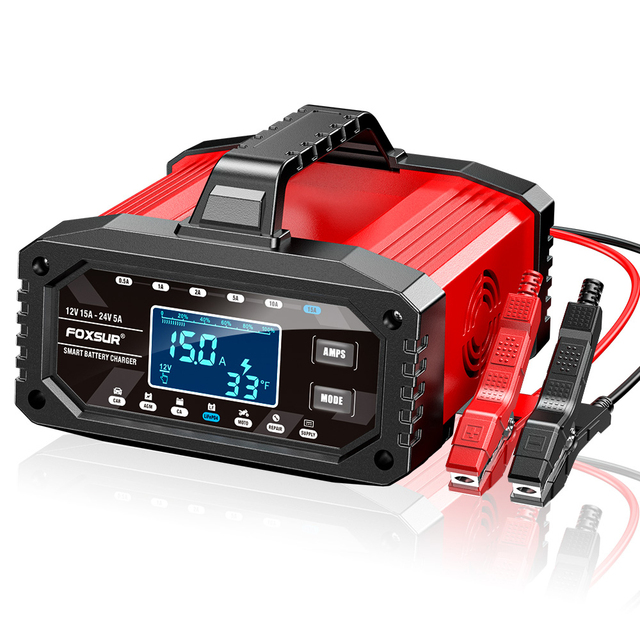 300W Car Battery Charger Full Automatic Protect Quick Charger 12V/24V Multiple Protections LCD Display