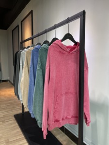 Nouvel arrivage 420gsm 100 coton Acid washed Heavyweight vintage Hoodie Oversize Batik Washed Retro French Terry Hoodie - Product Image 2