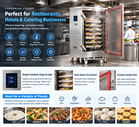 Cuiseur vapeur électrique commercial In-Smart ISMT-R à 12 plateaux en acier inoxydable 220V 120W pour la cuisson à la vapeur de pains, gâteaux de riz, poisson et gyozas