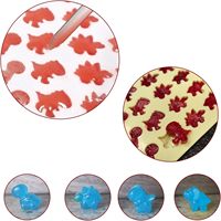 Mini Dinosaurier Silikon Candy Mold Antihaft Dragon Gummibärchen Tablett mit Tropfer für Schokoladen gelatine oder Kuchen Dekorationen