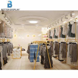 Expositor <span class=keywords><strong>de</strong></span> Ropa <span class=keywords><strong>de</strong></span> Acero para Hombre y Mujer a Precio Competitivo, con Gabinete para Zapatos y Bolsas, Mostrador para Tienda - Product Image 1