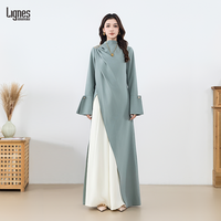 Abaya de luxe Lignes Exclusive et haut de gamme, ensemble 2 pièces modeste grande taille, robe Abaya pour femmes musulmanes arabes
