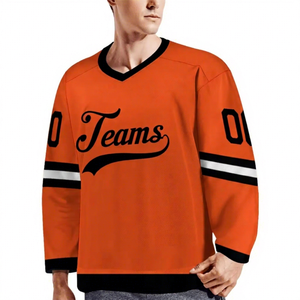 Uniforme de Hockey sobre Hielo Sublimado en Algodón/Fibra de Bambú, Conjunto de Jersey y Pantalones para Hombre Adulto, Manga Larga, Absorbe la Humedad, Bordado 3D, Personalizado - Product Image 1