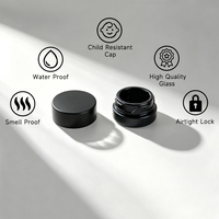 Pot en verre transparent anti-odeur et résistant aux enfants avec bouchon CR, petit récipient en verre pour le stockage de concentrés de cire, impression personnalisée disponible