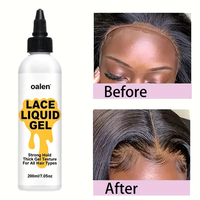 Colle liquide en gel pour perruques Lace Front, format salon 200ml, marque privée, adhérence quotidienne temporaire, résistante à l'eau, sans colle
