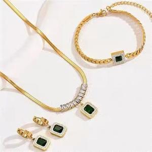 Collar con Colgante de Circonita Cúbica Esmeralda de Lujo Ligero y Alta Gama, Conjuntos de Joyería Africana N2409020 - Product Image 4