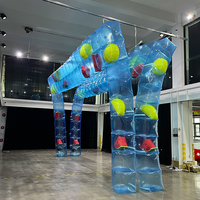 Arche gonflable carrée en PVC transparent bleu en forme de glaçon avec fruits, imperméable et anti-UV, pour publicité estivale