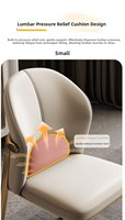 Chaise de salle à manger ergonomique en cuir de luxe léger, livraison rapide, dossier nordique pour la maison, le salon, l'école - Design moderne, pieds en métal
