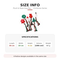 Jouet à tirer pour chien en peluche couineur, Corde de Noël, motifs Père Noël, Bonhomme de neige, Flocon de neige, Couronne, Arbre, Jouet de dentition pour chiots, 30 cm, Cadeau de Noël