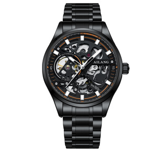 Reloj Mecánico Automático Ailang para Hombre, Esfera de Cristal, 11 mm, Resistente al Agua 30 m, Correa de Acero Inoxidable con Cierre Plegable - Product Image 1