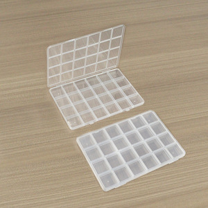 Transparent 24 Compartment Storage <b>Box</b> For Jewelry Beads <b>Earrings</b> Organizing Desktop Container - Product Image 1