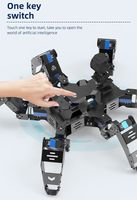 Kit de Robot Araña de Metal y Acrílico con IA, Control Remoto por WiFi y Reconocimiento Facial Controlado por Aplicación para Educación y Regalos