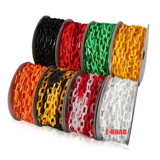 black yellow white red orange green road traffic plastic safety roller chain link