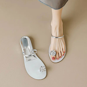 Xinzirain Nouveaux Sandales Plates Personnalisées à Bout Ouvert pour Femmes, Rehaussantes, d'Été - Product Image 1