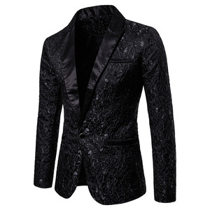 Vestes de <span class=keywords><strong>Blazer</strong></span> Décontractées <span class=keywords><strong>Homme</strong></span>, Costumes de Fête Haut de Gamme, Luxe, Blazers Floraux Dorés, Costume Business Décontracté <span class=keywords><strong>Homme</strong></span> C14311 - Product Image 5