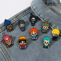 Broche en émail personnalisée en gros, motif pirate de dessin animé, style anime, pour sacs, vêtements et accessoires de bijouterie