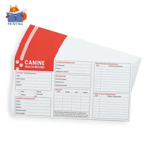 Customized Print Colorful Binding Full English Planner CANINEHEALTH RECORD Card Book Paper Bill Printing