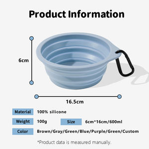 Tazón Plegable Portátil para Comida de Perro, 350 ml, Resistente al Agua, Ecológico, de Silicona TPE, Redondeado, Ligero, Estilo Love - Product Image 3