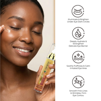 Crème pour les yeux en marque privée, curcuma naturel hydratant, anti-poches, anti-cernes, liftant, raffermissant, OEM