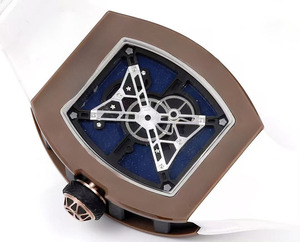 Reloj Tourbillon Mecánico Multifuncional de Astronauta Marrón de Lujo y Alta Calidad - Product Image 5