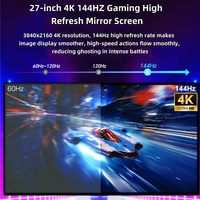 Moniteur de jeu LCD miroir IPS 4K 144Hz 27 pouces P27D flambant neuf, 3840x2160, ultra-fin, sans écran tactile, 99% SRGB, temps de réponse de 5 ms