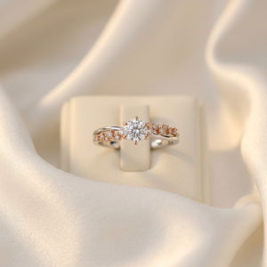 Hot Sale Elegant <b>Two</b> Color Engagement <b>Ring</b> 18K Solid White Gold Real Natural Diamond Semi Mounting <b>Ring</b> Without the Main <b>Stone</b> - Product Image 2