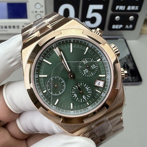 Orologio Meccanico da <span class=keywords><strong>Uomo</strong></span> di Lusso VC5500, Qualità Premium, <span class=keywords><strong>Oro</strong></span> Rosa 18k, Quadrante Verde, Super Luminoso, Cronografo Flyback - Product Image 2