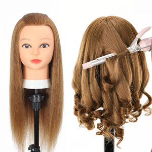 <span class=keywords><strong>Tête</strong></span> de Mannequin 100% <span class=keywords><strong>Cheveux</strong></span> Naturels pour Coiffeur, Cosmétologie, Entraînement et Coiffure - Product Image 1