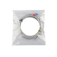 Sonda Termopar Tipo K/E/PT100/CU50, Sensor con Sonda de Acero Inoxidable de 4*40mm, Cable con Blindaje Trenzado de 1-5M, Longitud Personalizada para PID